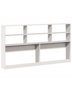 Testiera con Ripiani Bianca 180 cm in Legno Massello di Pino