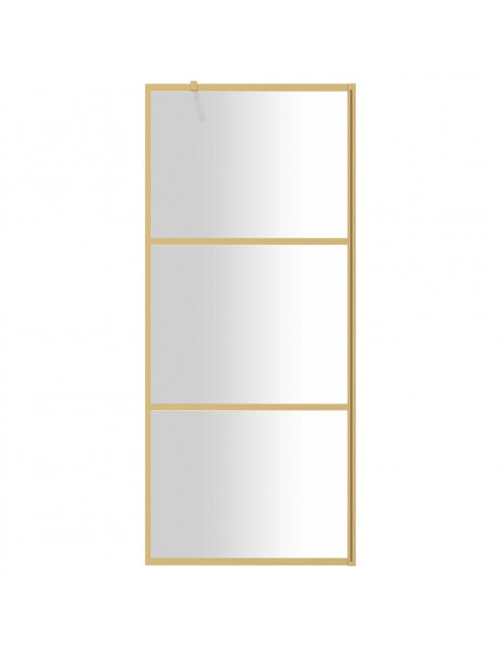 Parete per Doccia Walk-in Vetro Trasparente ESG 80x195 cm Oro