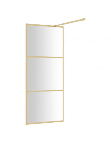Parete per Doccia Walk-in Vetro Trasparente ESG 80x195 cm Oro