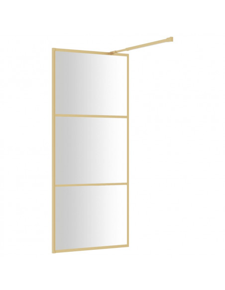 Parete per Doccia Walk-in Vetro Trasparente ESG 80x195 cm Oro