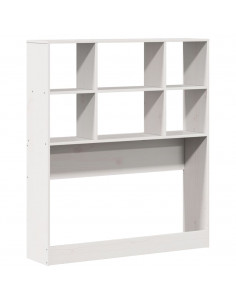 Testiera con Ripiani Bianca 90 cm in Legno Massello di Pino