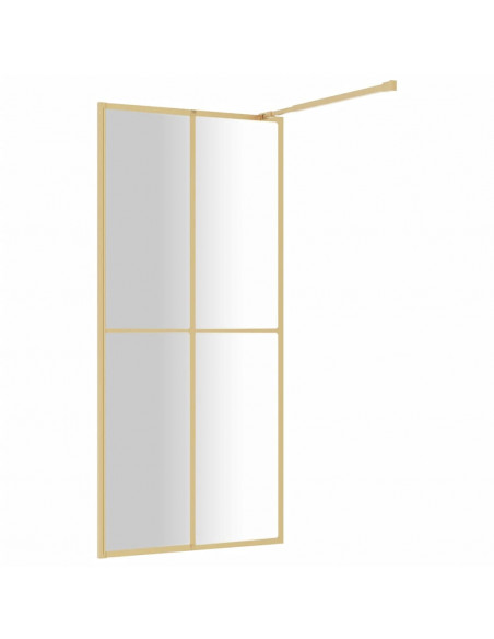 Parete per Doccia Walk-in Vetro Trasparente ESG 80x195 cm Oro