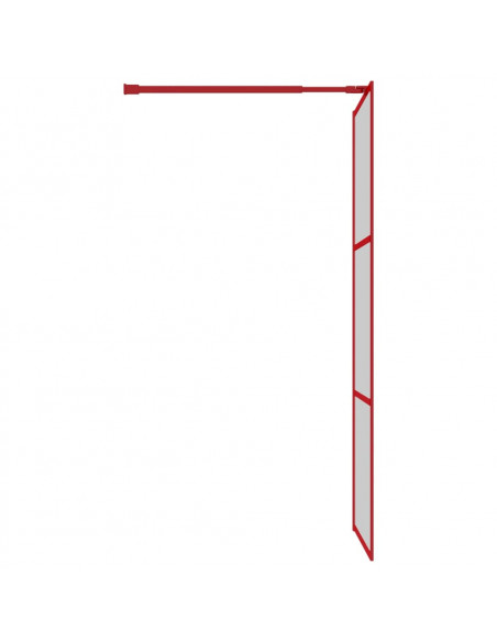 Parete per Doccia Walk-in Vetro Trasparente ESG 90x195 cm Rossa