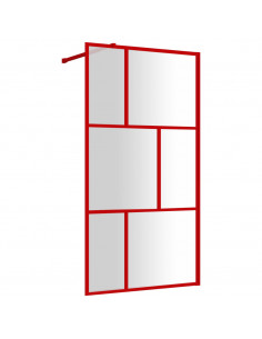 Parete per Doccia Walk-in Vetro Trasparente ESG 100x195cm Rossa 2