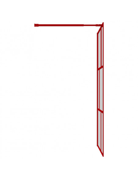 Parete per Doccia Walk-in Vetro Trasparente ESG 100x195cm Rossa