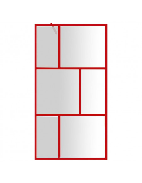 Parete per Doccia Walk-in Vetro Trasparente ESG 115x195cm Rossa