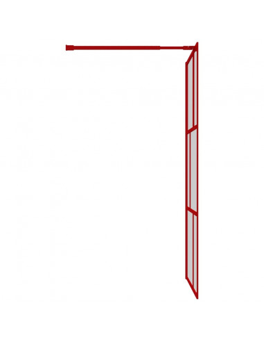 Parete per Doccia Walk-in Vetro Trasparente ESG 115x195cm Rossa