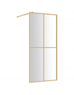 Parete per Doccia Walk-in Vetro Trasparente ESG 90x195 cm Oro 2