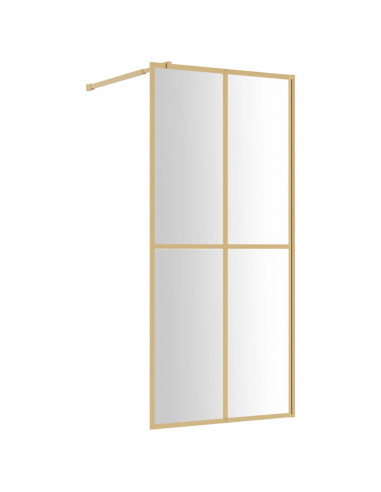 Parete per Doccia Walk-in Vetro Trasparente ESG 90x195 cm Oro