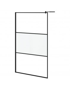Parete Doccia Walk in 115x195cm Vetro Semi Smerigliato ESG Nero 2