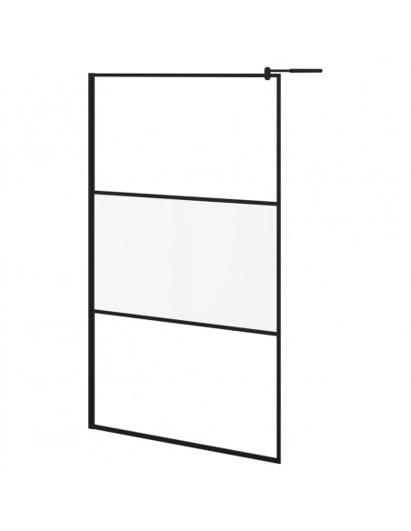 Parete Doccia Walk in 115x195cm Vetro Semi Smerigliato ESG Nero