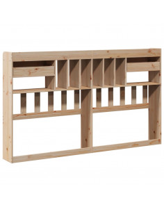 Testiera con Scomparti 200 cm in Legno Massello di Pino