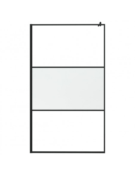 Parete Doccia Walk in 115x195cm Vetro Semi Smerigliato ESG Nero