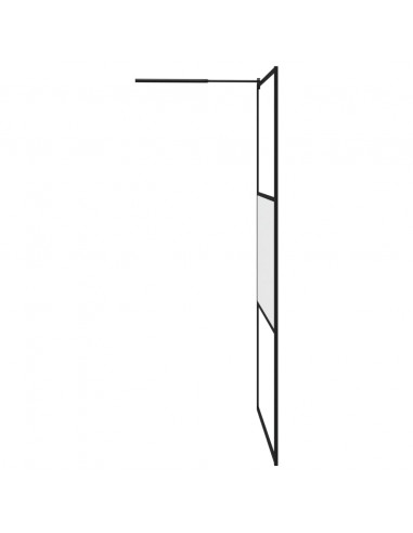 Parete Doccia Walk in 115x195cm Vetro Semi Smerigliato ESG Nero