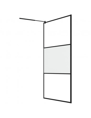 Parete Doccia Walk in 115x195cm Vetro Semi Smerigliato ESG Nero
