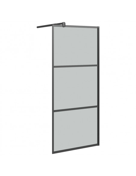 Parete Doccia Walk in 80x195 cm in Vetro Scuro ESG Nero