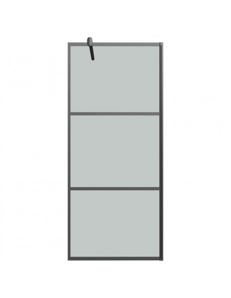 Parete Doccia Walk in 80x195 cm in Vetro Scuro ESG Nero