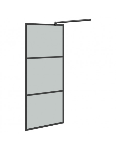 Parete Doccia Walk in 80x195 cm in Vetro Scuro ESG Nero
