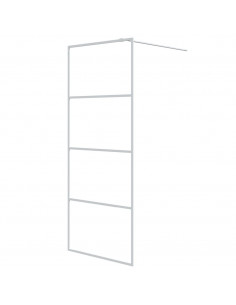 Parete Doccia Walk in Bianca 80x195 cm Vetro Trasparente ESG 2