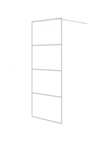 Parete Doccia Walk in Bianca 80x195 cm Vetro Trasparente ESG