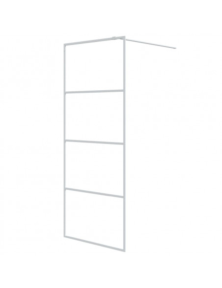 Parete Doccia Walk in Bianca 80x195 cm Vetro Trasparente ESG
