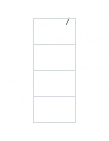 Parete Doccia Walk in Bianca 80x195 cm Vetro Trasparente ESG