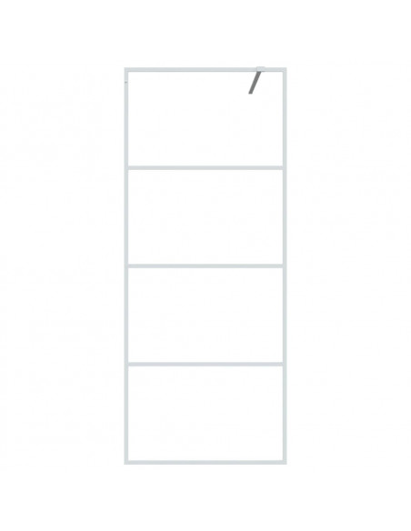 Parete Doccia Walk in Bianca 80x195 cm Vetro Trasparente ESG