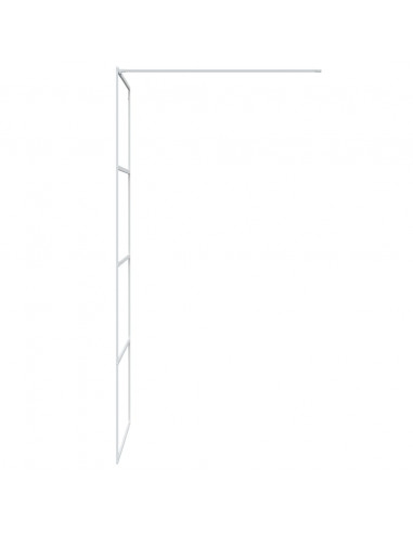 Parete Doccia Walk in Bianca 80x195 cm Vetro Trasparente ESG