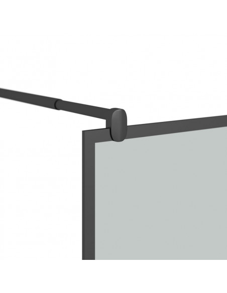 Parete Doccia Walk in Mensola Nera 80x195cm Vetro ESG Alluminio