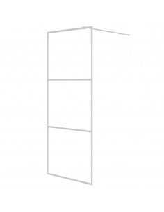 Parete Doccia Walk in Bianca 80x195 cm Vetro Trasparente ESG 2