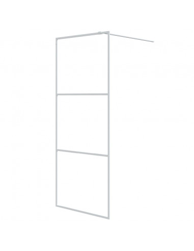 Parete Doccia Walk in Bianca 80x195 cm Vetro Trasparente ESG