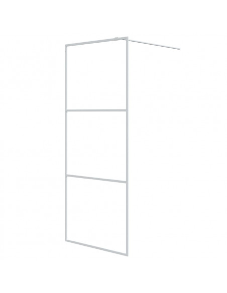 Parete Doccia Walk in Bianca 80x195 cm Vetro Trasparente ESG