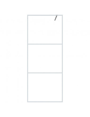 Parete Doccia Walk in Bianca 80x195 cm Vetro Trasparente ESG