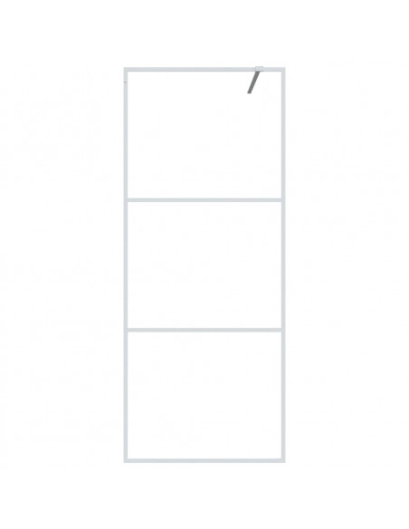 Parete Doccia Walk in Bianca 80x195 cm Vetro Trasparente ESG