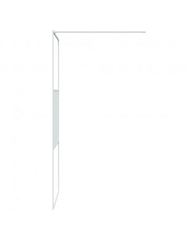 Parete Doccia Walk in Bianca 80x195 cm Vetro Trasparente ESG