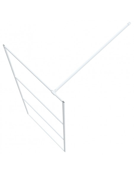 Parete Doccia Walk in Bianca 80x195 cm Vetro Trasparente ESG