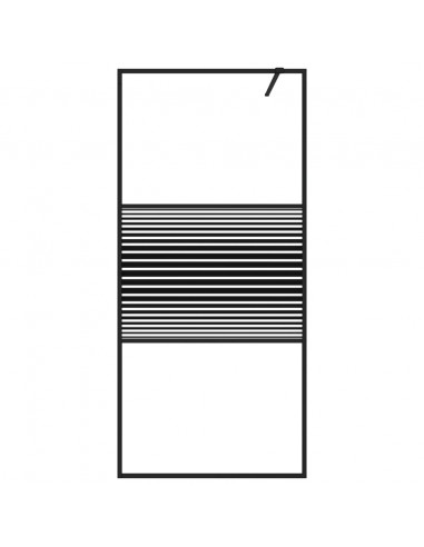 Parete Doccia Walk in Nero 90x195 cm Vetro Trasparente ESG