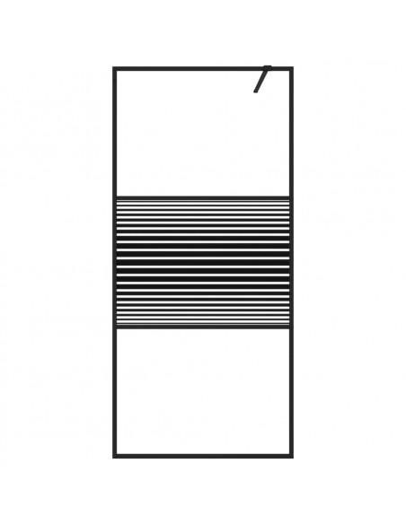 Parete Doccia Walk in Nero 90x195 cm Vetro Trasparente ESG