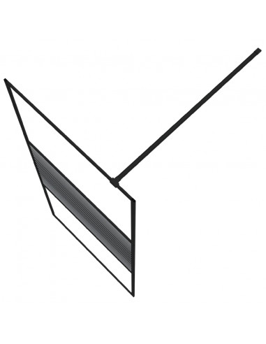 Parete Doccia Walk in Nero 90x195 cm Vetro Trasparente ESG