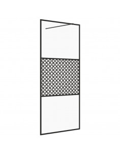 Parete per Doccia Walk-in Vetro Trasparente ESG 115x195cm Nera 2