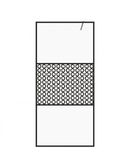 Parete per Doccia Walk-in Vetro Trasparente ESG 115x195cm Nera