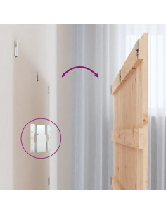 Testiera da Parete 127,5x3x60 cm in Legno Massello di Pino