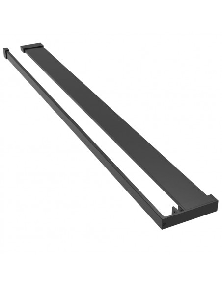 Parete Doccia con Mensola Nera 100x195 cm Vetro ESG e Alluminio