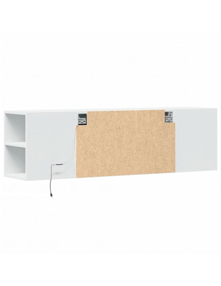 Mobile TV a Parete con Luci LED Bianco 135x31x39,5 cm