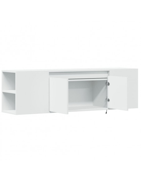 Mobile TV a Parete con Luci LED Bianco 135x31x39,5 cm