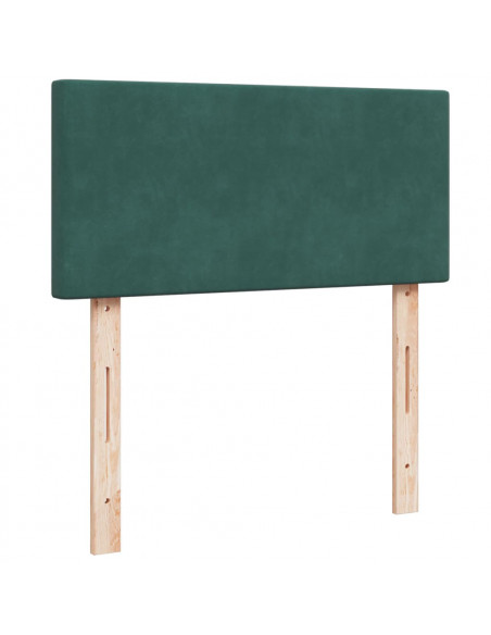 Giroletto a Molle con Materasso Verde Scuro 90x200 cm Velluto