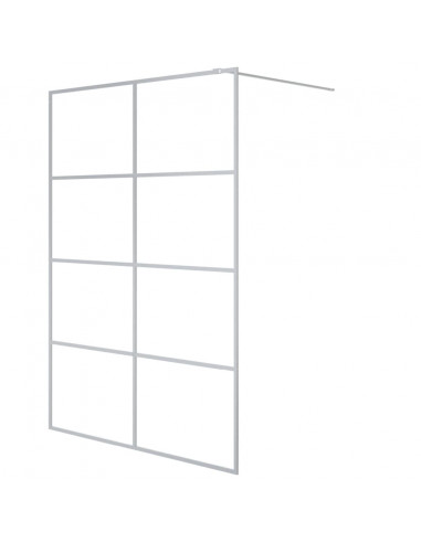 Parete Doccia Walk in Argento 140x195 cm Vetro Trasparente ESG