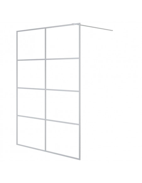 Parete Doccia Walk in Argento 140x195 cm Vetro Trasparente ESG