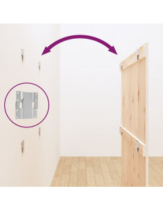 Testiera da Parete Bianca 108x3x110cm in Legno Massello di Pino