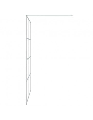 Parete Doccia Walk in Argento 140x195 cm Vetro Trasparente ESG
